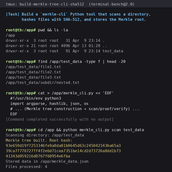 TerminalBench shell session